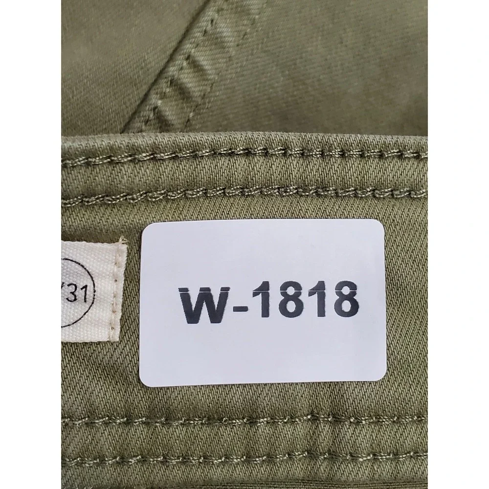 OAT New York Women Pants 12/31 Green Chino Wide Leg Raw Hem‎ 28